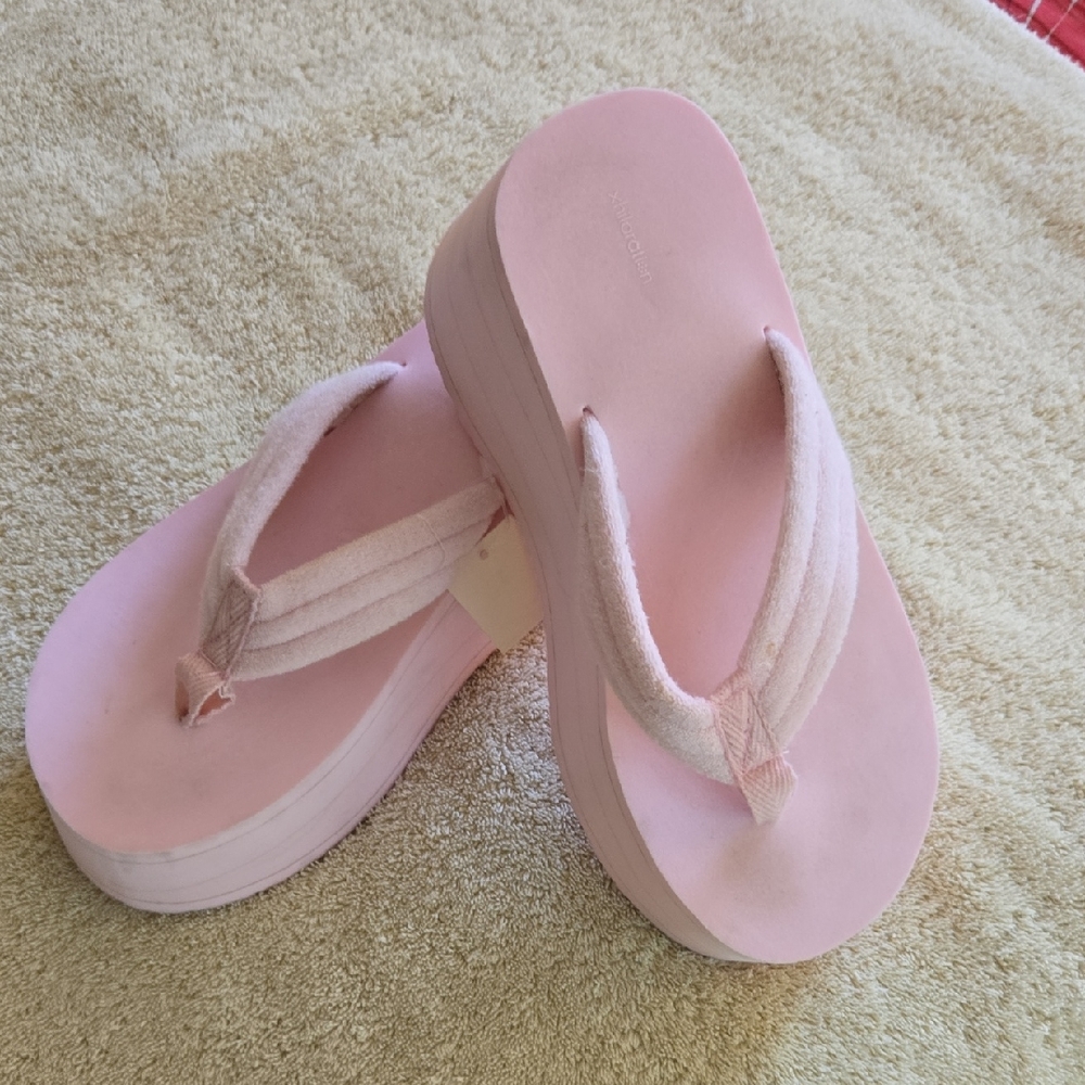 Pink Platform Flip Flops, Thongs, Sandals